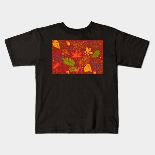 Bright autumn leaves Kids T-Shirt by JeLoTall